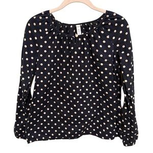 GAP Girl’s 100% Cotton Navy Blue w/ White Polka Dots Long Sleeve Top - Suze XXL